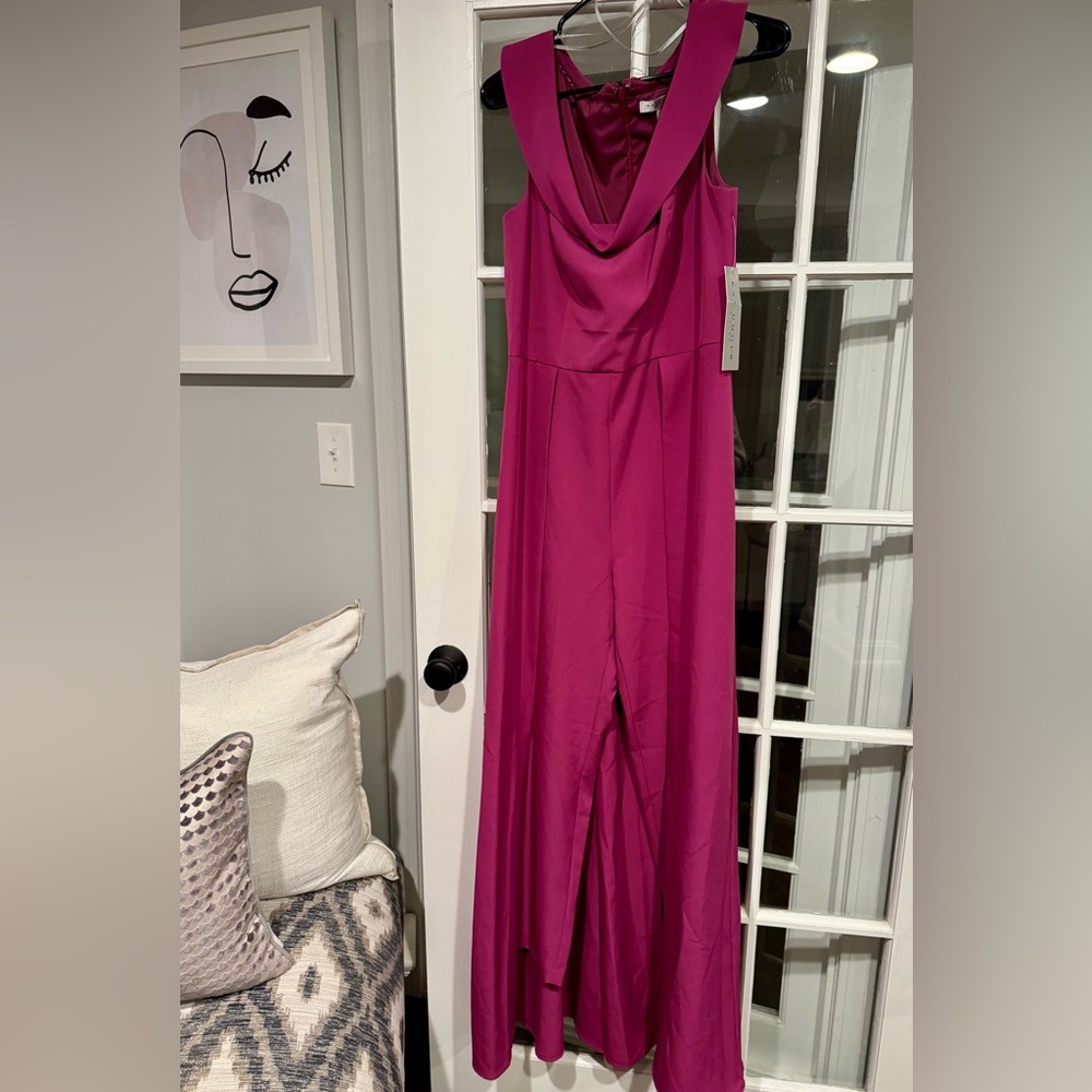 Kay Unger Sleeveless Fuchsia Maxi Dress